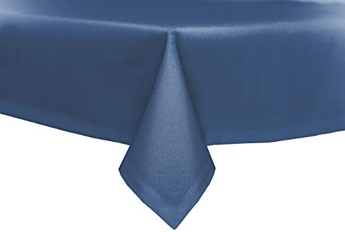 texpot Tischdecke 110 x 140 cm Blau Leinenoptik Lotuseffekt Fleckschutz Bügelfrei Tischtuch