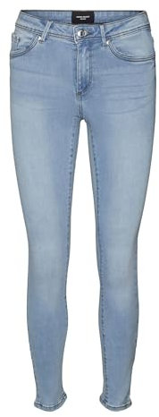 VERO MODA Damen VMTANYA MR S Piping VI352 NOOS Jeans, Blau (Hellblau), XS/34