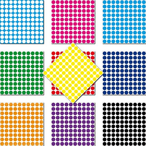 1000 Klebepunkte 3mm selbstklebend farbige Punkt Aufkleber PVC Deko Folie Etiketten Inventur (bunt)