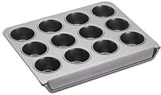 MasterClass Smart Stack Vertical Stacking 12 Hole Muffin Tray with PTFE, PFOA and BPA Free Non Stick, Carbon Steel, 37 x 29 x 4cm