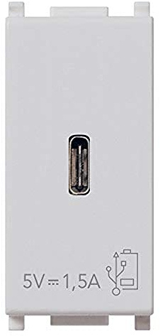 Vimar 14292.C.SL Plana USB-Netzteil für elektronische Geräte, 5 V, 1,5 A, 1 USB-Ausgang, Stromversorgung 120-240 V~ 50/60 Hz, Silber