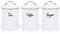 EHC Tea, Coffee, Sugar, Canister Set, Set of 3 Airtight Food Storage Easy to Open Storage Canisters Jars Tin, White