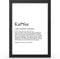 Urhome DIN A4 Kunstdruck Definition Kaffee inkl. Rahmen - Worterklärung wie im Duden Lexikon als Wanddeko Spruch-Poster Deko Wandbild mit Spruch gerahmt für Wohnung Familie Geschenk