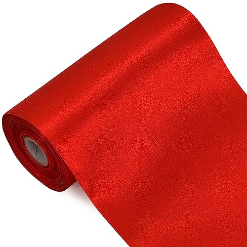TONIFUL 15cm x 20M rotes band breit geschenkband große schleife satinband für auto Bogen Große Eröffnungszeremonie Schleifen Außendekoration Partydekoration Stuhl Hochzeit Der Valentinstag