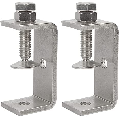 Luluxing Pack of 2 Heavy Duty C Clamp 304 Stainless Steel C Clamp 65MM/2.6Inch Wide Jaw Opening Tiger Clamp Woodworking Clip