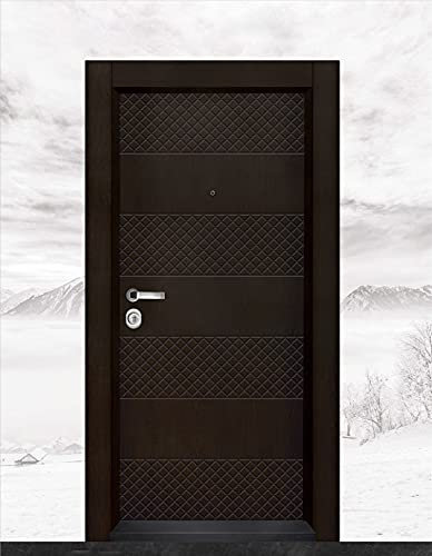 Porta Blindata Portone Blindato Esterno Porta Blindata Ingresso 90x200 con Spioncino Serratura Porta Blindata Porte Blindate Portone Esterno Marrone PL31 (Interna Destra)