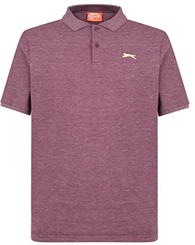 Slazenger Mens Plain Classic Fit Polo Shirt Burgundy Marl 4XL