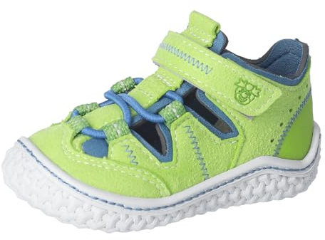 RICOSTA Jungen Kletthalbschuhe Jerry, Baby und Kleinkinder Lauflernschuhe, Weite: Mittel, waschbar,vegan, Lime/Petrol (750), 21 EU