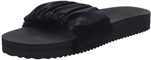flip*flop Damen poolgentle Velvet Hausschuh, Black, 36 EU