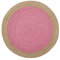 DNR Teppich aus indischer Naturfaser, rund, Bambus-Teppich, 240 x 240 cm, rund, Rosa/Braun