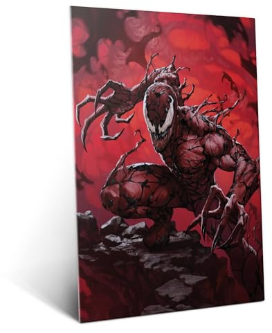 Displate Offiziell Marvel MetallPoster Magnetische Befestigung Inklusive Lizenziert Bilder Hochwertiges Poster Carnage - Super villain 45 cm x 32 cm