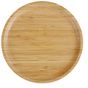 Pandoo Assiettes Réutilisables en Bambou | Rondes, Plates, Set de Vaisselle | Décoration en Bois