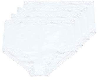 Yours 4 Pack Curve Lace Trim High Waisted Shorts - Women's - Plus Size Curve White