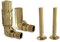 UK Radiators Polished Brass Thermostatic Radiator Valves and Corner Lockshield Valve - Polished Finish - Classy and Modern Design 1/2 x 15mm Corner Radiator Valves - with 130mm Pipe Covers