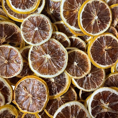 Rotelle essiccate disidratate a fette di limone essiccate | 40+ fette | 100 grammi | 100% naturale | Limoni secchi per guarnire, cocktail, cucina, cottura al forno, bevande | Sacchetto richiudibile in