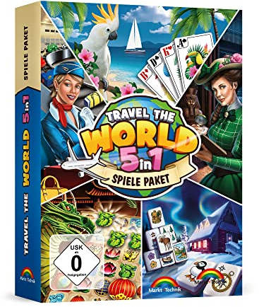 5in1 Travel the World Spiele Paket Wimmelbild, Solitaire und Match 3 für Windows 11, 10, 8.1, 7