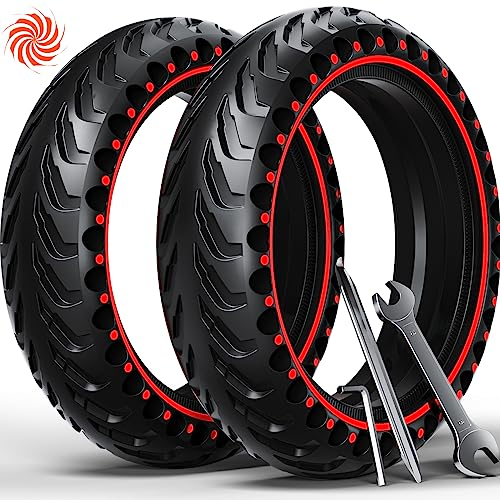 AHJ E Scooter Reifen 8 1/2, 50/75-6.1 Vollgummireifen, 8,5 Zoll Vollgummireifen für Xiaomi Scooter 4 Lite/3/3 Lite/M365/Pro 2/1s, für Cecotec und Allen 8,5 Zoll Scooter (Mit 3 Montagewerkzeugs)