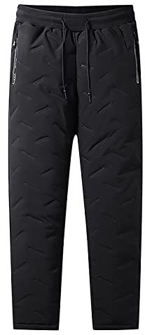 Wanderhose Herren Leicht Activewear-Hosen Winter Warm Herren Trainingshose Jogging Hose Trekkinghose Herren Redrum Jogginghose Thermoleggings Herren Sport Handschuhe Gym(Schwarz,L)