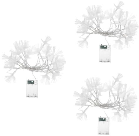 Alipis 3 Sets Mit 20 Glasfaser-Lichterketten Ästhetische Raumdekoration Weihnachtsbaum-Hängelicht -Lichter Tischdekoration Glühbirne Girlanden Lichterkette