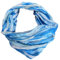 J26 Streifen Seide Glitzer Gold Fäden Sommer Frühling Loop Verlauf Regenbogen Rainbow Silk Uni Rundschal Schlauchschal Stola Schal leicht (Verlauf Blau#)