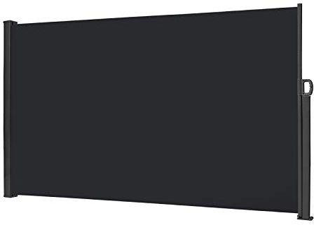 FIVMEN Toldo Lateral Retráctil 180 x 300 cm Protección Visual para Balcón Pared Lateral Pantalla de Privacidad Protector Solar a Prueba de Viento para Balcón Terraza Jardín, Antracita