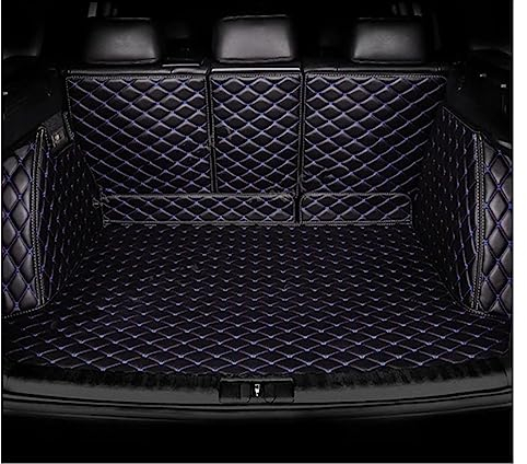 DZSMACHENGSM Kofferraummatte Für Autos Auto Matten Für Q7 4L MK1 2006~2015 5 Sitz wasserdichte Leder Auto Innen Stamm Fenster Pad Auto Kofferraum Matte Auto Zubehör Kofferraummatte(B Blue,Full Cover)