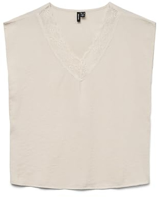 VERO Moda Damen Vero Moda Female Top Vmsafa Top Vmsafa Sl V-Neck Lace Top WVN Ga Noos (1er Pack)