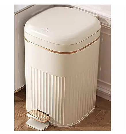 Kitchen Trash Can Kitchen Trash Can Large Capacity Foot Pedal Type with Lid Living Room Bathroom Waste Paper Basket Waste Bin, 8L/10L/15L Waste Basket(A,15L)