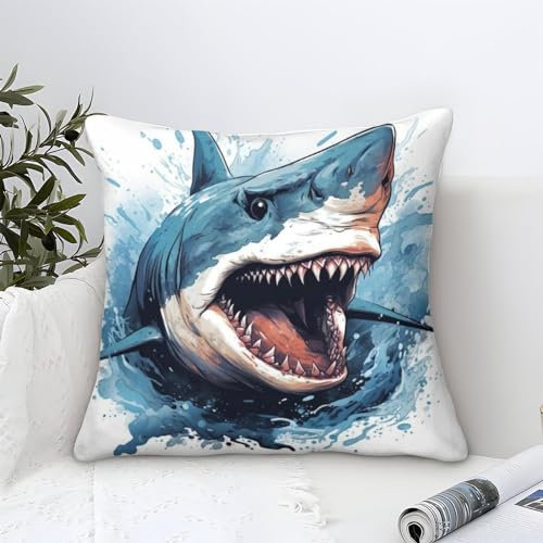 DAZBDEOCK Haie with Teeth and Claws Dekorative Kissenbezüge,Versteckter Reißverschluss Kissenhülle, Für Autodekoration, Zuhause, Sofa, Bettwäsche Kissenbezug 2er-Set 50x50cm