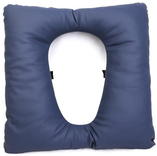 Peosaard Toilet Seat Cushion, Padded Toilet Seat Cover, 16.5x16.5 Inch Soft Toilet Seat Cushion, PU Leather Waterproof Toilet Seat Cushion for Elderly, Blue