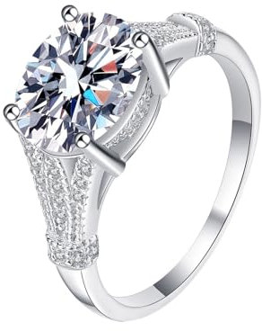 Musihy 3ct Oval Shape Lab Grown Diamond Engagement Ring Women White Gold Ring 18K, Size J 1/2
