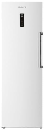 Corberó - Congelador Vertical CCVH18524NFW | 274L | No Frost | Inverter | Display Puerta | Luz LED | Crisper XXL Extraíble | Pizza Box | Easy Open | Silver Trim | 39 Db | Blanco
