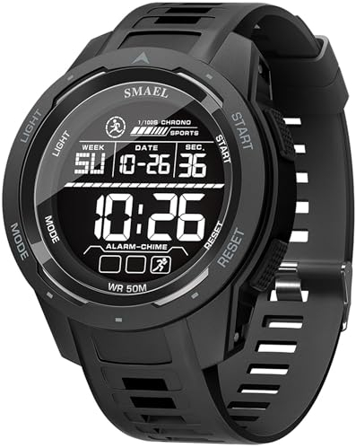 Militär Uhr Herren Digitale Armbanduhr Herren Digitaluhr für Sportr LED Tactical Watch Outdoor Sportuh 5ATM Wasserdicht 12/24H Große Armbanduhren Jungen Wecker Männer Stoppuhr