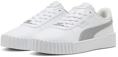 PUMA Carina 3.0 Dayinight Damen-Sneaker, Puma Weiß Puma Silber, 37.5 EU