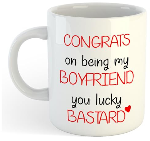 Congrats on Being My Boyfriend | Funny Gift Idea Cup Tea Coffee | 11oz White Mug