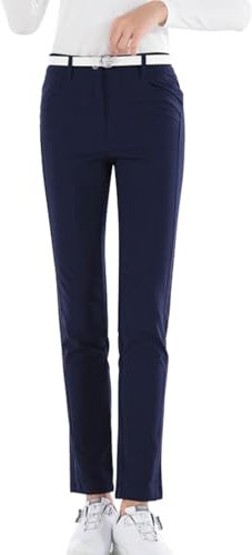 DUWEIKE Damen Golf Lounge Hose Leichte Slim Fit Stretch Schnelltrocknende Leggings Hose Arbeit Büro Slacks,Blau,M