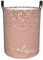 Blush Pink Rose Gold Glitter Circular Hamper Laundry Basket Hamper with Handles, for Living room,Waterproof Round for Toy Bin,Pillows, Blankets,Clothes,Towels,Bedroom