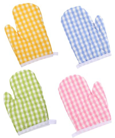 GRIRIW 4pcs Insulation Gloves Grill Heat Proof for Oven Mitt Kitchen Gloves for Food Prep Liners Oven Gloves Double Fryer Ninja Oven Cleaning Gloves Ovens Baguettes Gloves Polyester