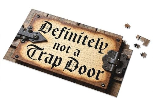 300 Piece Puzzles Definitely Not A Trap Door Sign Picture Puzzle Puzzle 1000 Pieces Gifts For 5 Year Old Girls(500PCS)