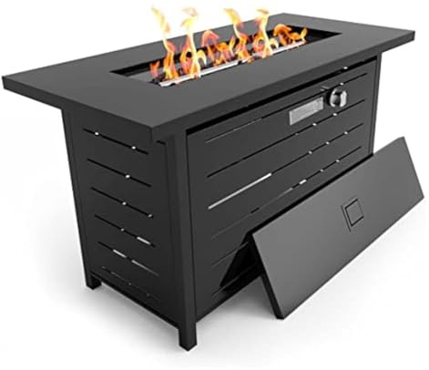 Brasero, Table de foyer à gaz 42 pouces, foyers propane 50 000 BTU for l'extérieur avec couvercle en acier et pierre e, table 2 1 Ajoutez Plus de Plaisir