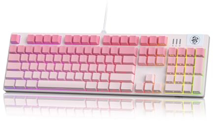 MageGee Mechanical Gaming Keyboard, Wired USB RGB Backlit Keyboard, 104-Key 100% Anti-Ghosting Mechanical Keyboard with Red Switches, Side-Printed Keycaps for Windows PC & Mac