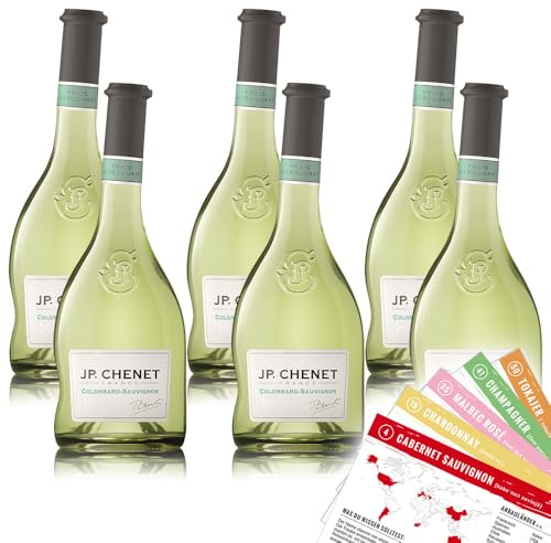 JP.Chenet Colombard-Sauvignon IGP, trocken, sortenreines Weinpaket + VINOX Winecards (6x0,75l)