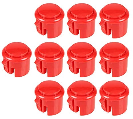 EG STARTS 10x OEM Arcade Tasten 30mm Push Eingebauter Mikroschalter für Arcade Machine Mame Jamma KOF Spiele von Pacman Parts - Red