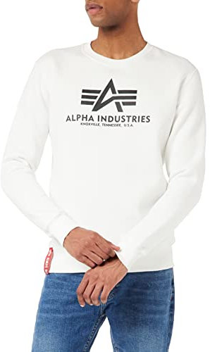 Alpha Industries Herren Basic Pullover Sweatshirt, Weiß, S