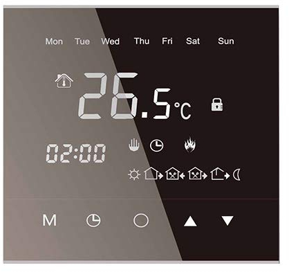 Touch-Screen Thermostat WL-6T schwarz für elektrische Fußbodenheizung mit Twin-Technologie