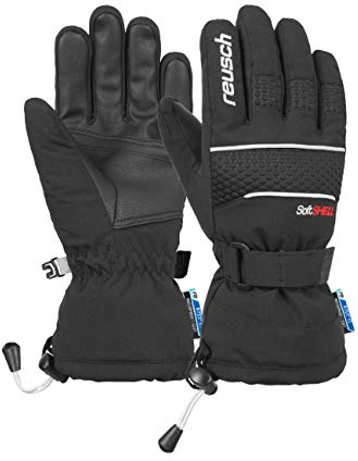 Reusch Connor R-TEX XT Junior warme, wasserdichte, Winddichte und atmungsaktive Winterhandschuhe Fingerhandschuhe Skihandschuhe für Kinder Kids Jugendliche Mädchen und Jungen, schwarz-weiß, 6