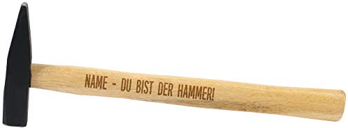 Herz & Heim® Hammer mit Gravur ihres gewünschten Namens und Motiv Auswahl Du bist der Hammer!