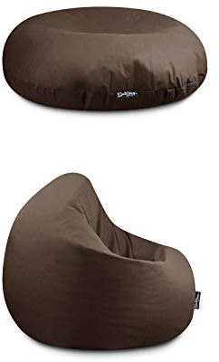 BuBiBag Beanbag Sitzkissen für Kinder & Erwachsene | Bodenkissen in 32 Farben & 3 Größen | Sitzsack für Indoor Outdoor | Wasser- & schmutzabweisend Material (Braun-Erwachsene XXL)