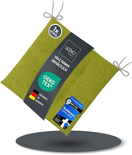 LILENO HOME 1er Set Stuhlkissen Apfelgrün (40x40x4,5 cm) - Sitzkissen für