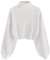 ZAFUL Elegante maglione a collo alto, da donna, a maniche lunghe, a goccia, corto, con struttura a costine per autunno e inverno, 1 bianco., S